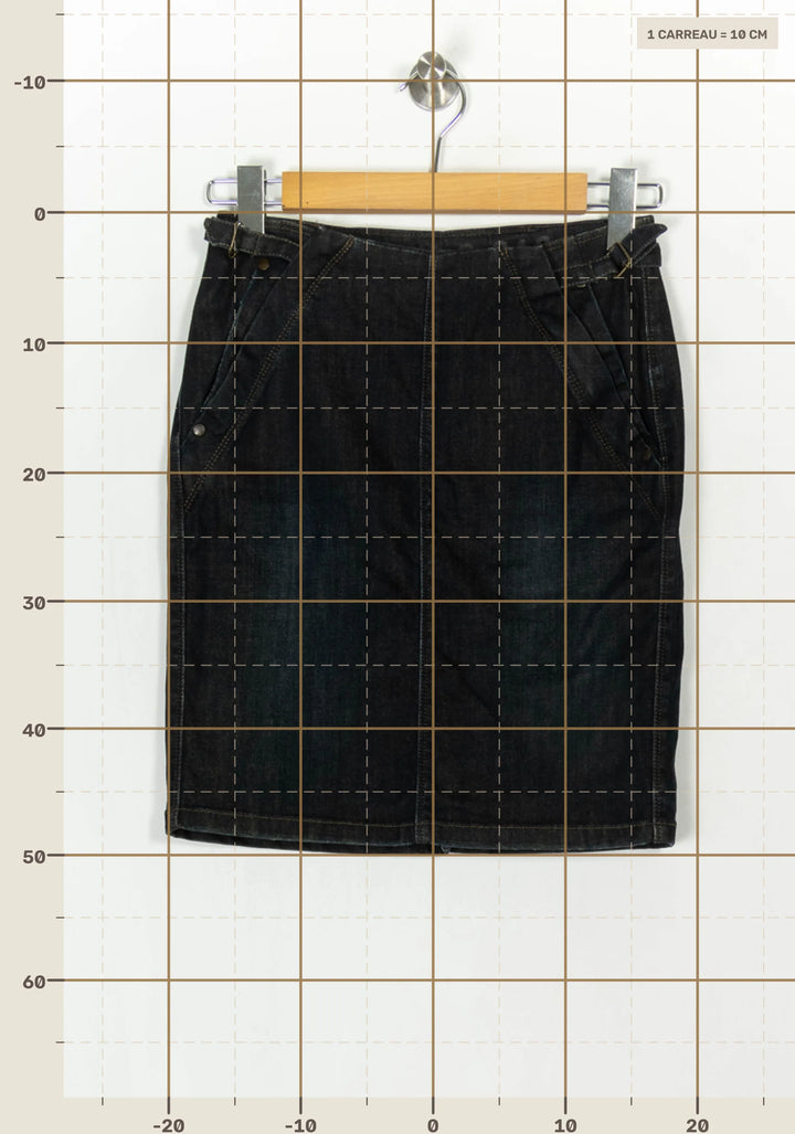 Jupe Crayon Bleue - Taille S/36 de la marque IKKS | PARAD122470 - Vendu par Paradigme - Image 4