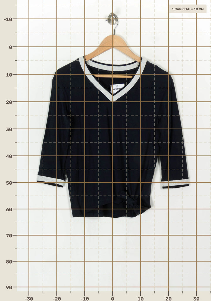 Tee-shirt Bleu et Blanc - Taille M/38 de la marque IKKS | PARAD122472 - Vendu par Paradigme - Image 4