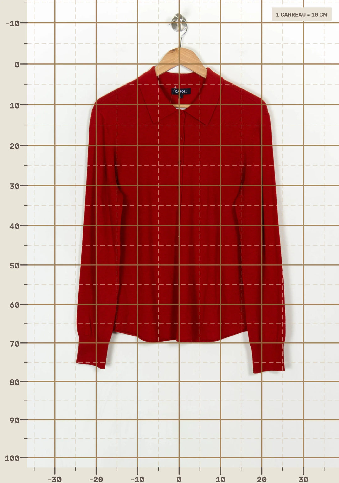 Cardigan Rouge - Taille L/40 de la marque Caroll | PARAD122473 - Vendu par Paradigme - Image 4