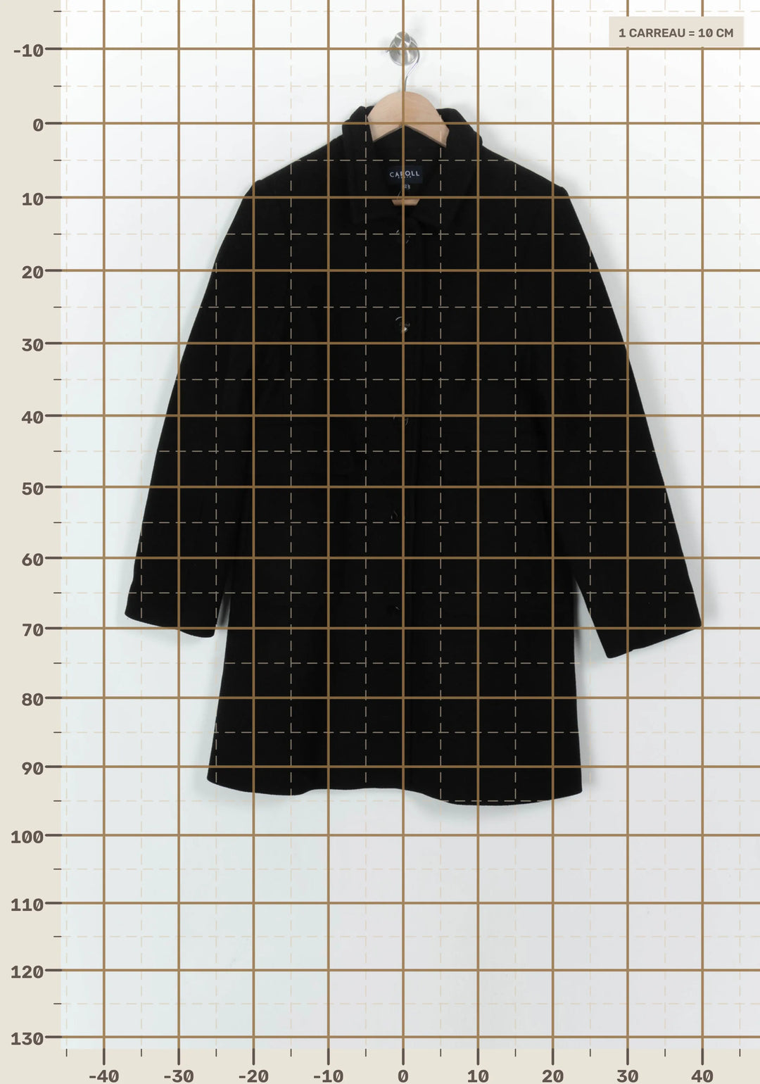 Manteau Noir - Taille XL/42 de la marque Caroll | PARAD122478 - Vendu par Paradigme - Image 4