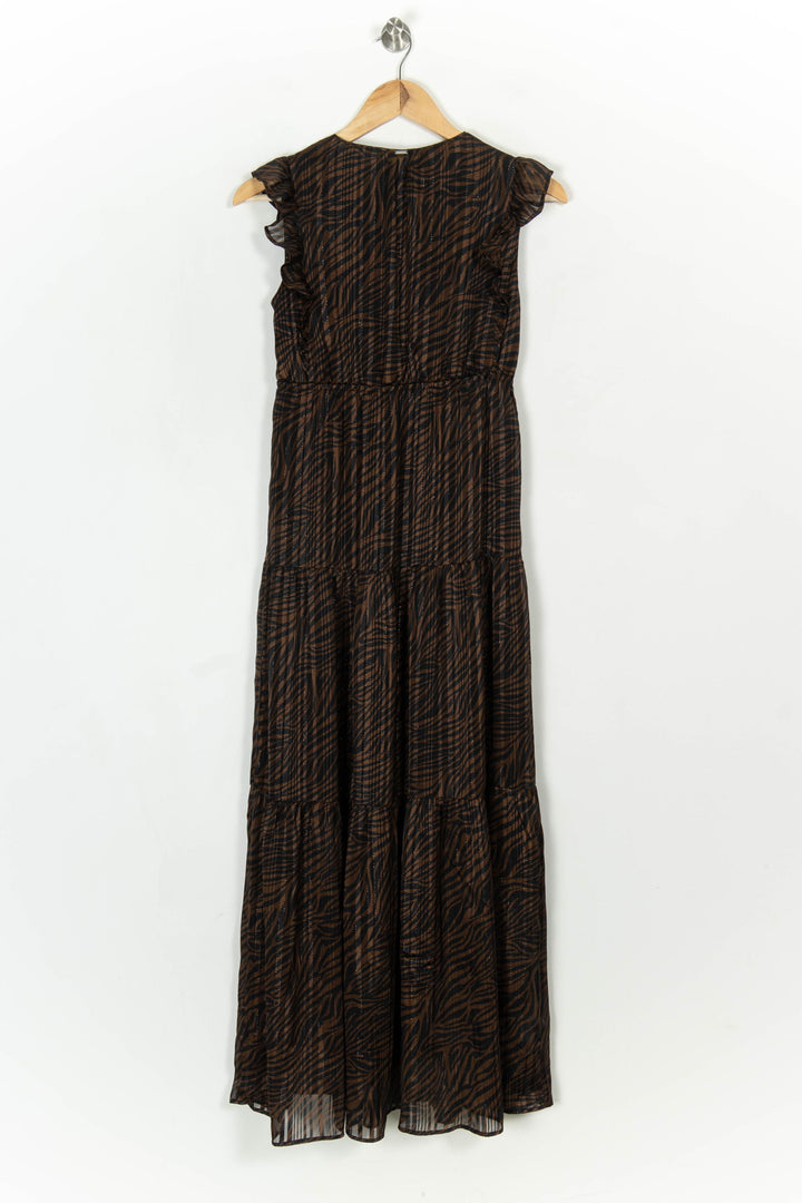 Robe Longue Marron et Noire - Taille XS/34 de la marque IKKS | PARAD122479 - Vendu par Paradigme - Image 5