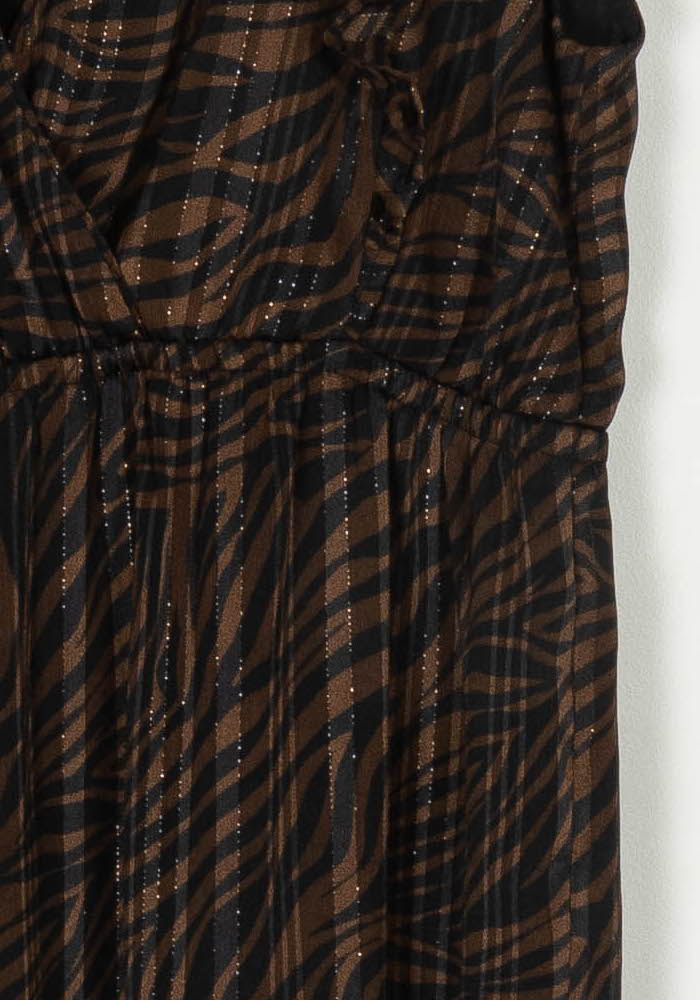 Robe Longue Marron et Noire - Taille XS/34 de la marque IKKS | PARAD122479 - Vendu par Paradigme - Image 3