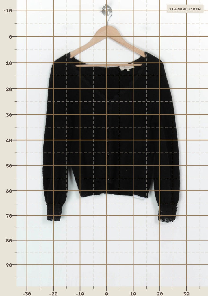 Gilet Noir - Taille S/36 de la marque Sézane | PARAD122480 - Vendu par Paradigme - Image 4