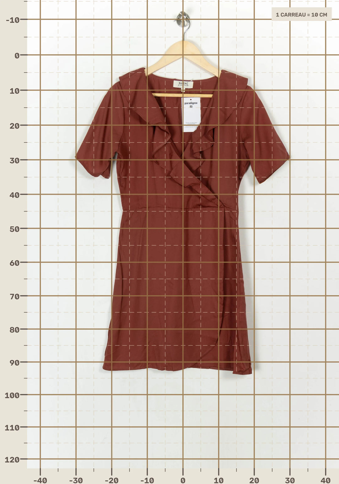Robe Portefeuille Bordeaux - Taille M/38 de la marque Balzac Paris | PARAD122488 - Vendu par Paradigme - Image 4