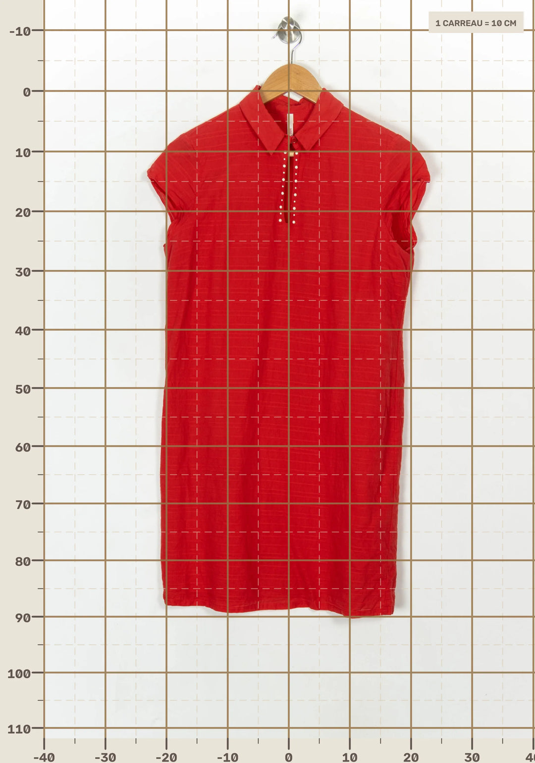 Robe Chemise Rouge - Taille M/38 de la marque I.Code | PARAD122491 - Vendu par Paradigme - Image 4