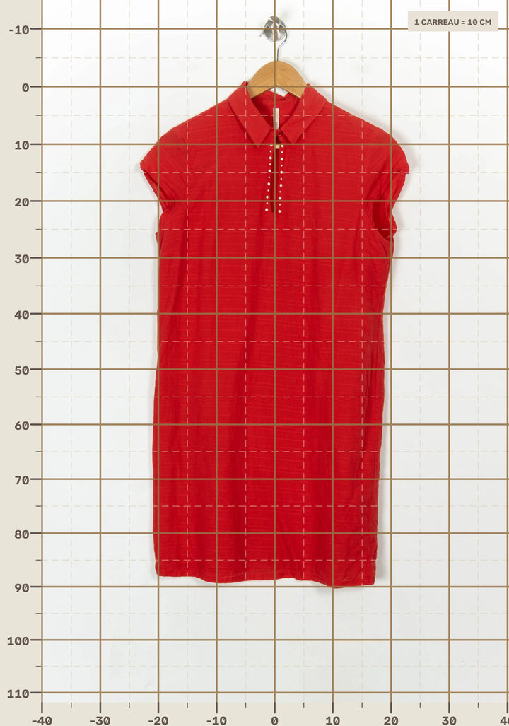 Robe Chemise Rouge - Taille M/38 de la marque I.Code | PARAD122491 - Vendu par Paradigme - Image 4