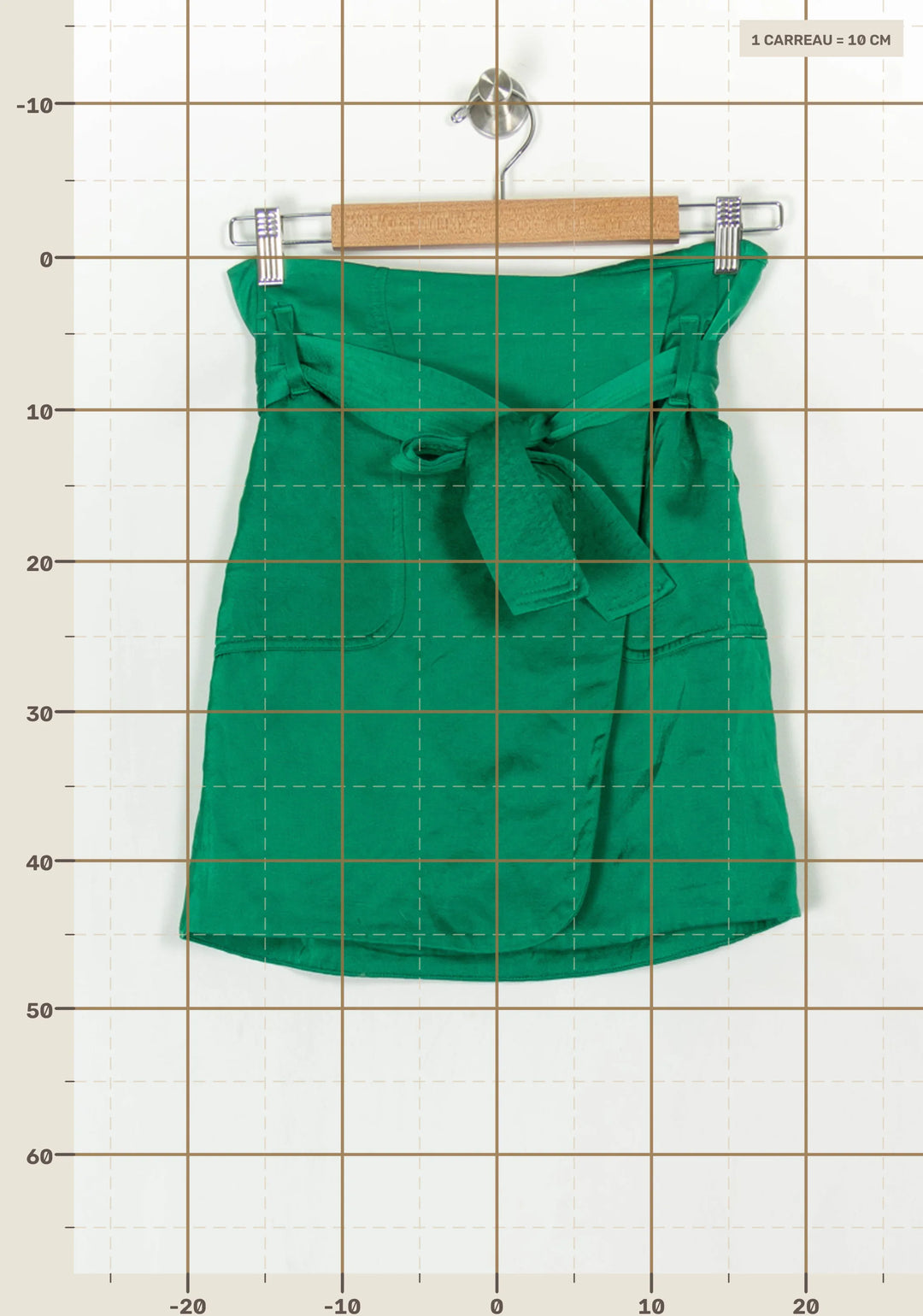 Jupe Portefeuille Verte - Taille S/36 de la marque Sézane | PARAD122493 - Vendu par Paradigme - Image 4
