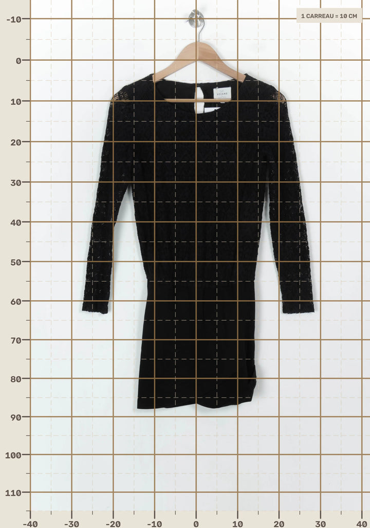Robe Dentelle Noire - Taille S/36 de la marque Sézane | PARAD122500 - Vendu par Paradigme - Image 4