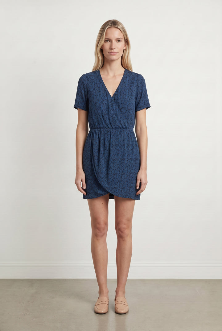 Robe portefeuille bleue - Taille S/36 de la marque Sézane | PARAD122508 - Vendu par Paradigme - Image 1