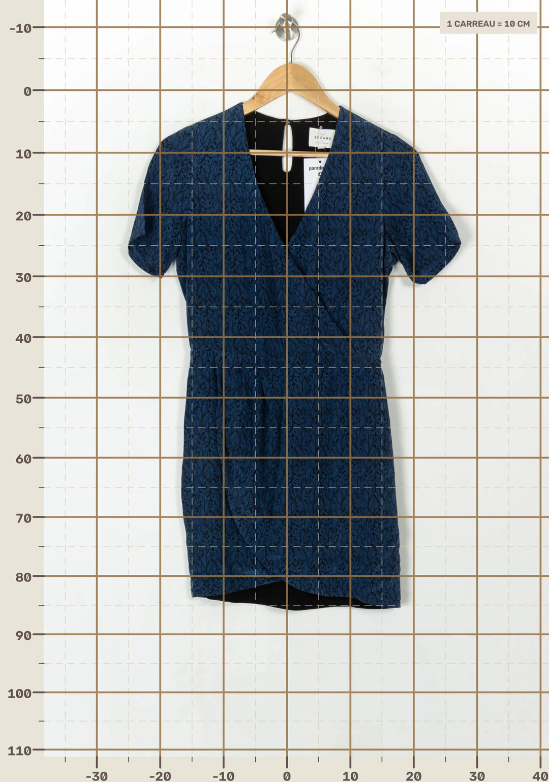 Robe portefeuille bleue - Taille S/36 de la marque Sézane | PARAD122508 - Vendu par Paradigme - Image 4