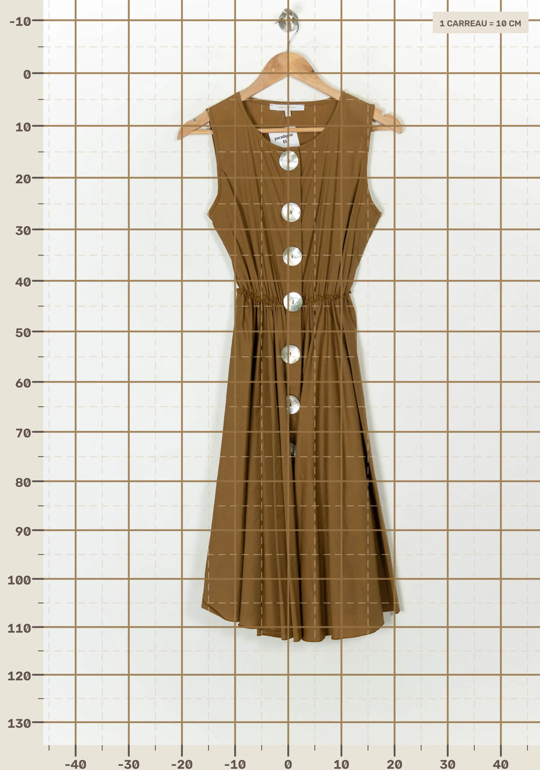 Robe Sans Manches Beige - Taille S/36 de la marque La Fée Maraboutée | PARAD122514 - Vendu par Paradigme - Image 4