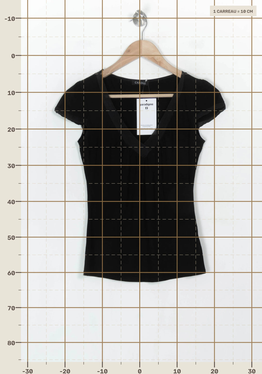 T-shirt Noir - Taille S/36 de la marque Caroll | PARAD122517 - Vendu par Paradigme - Image 4