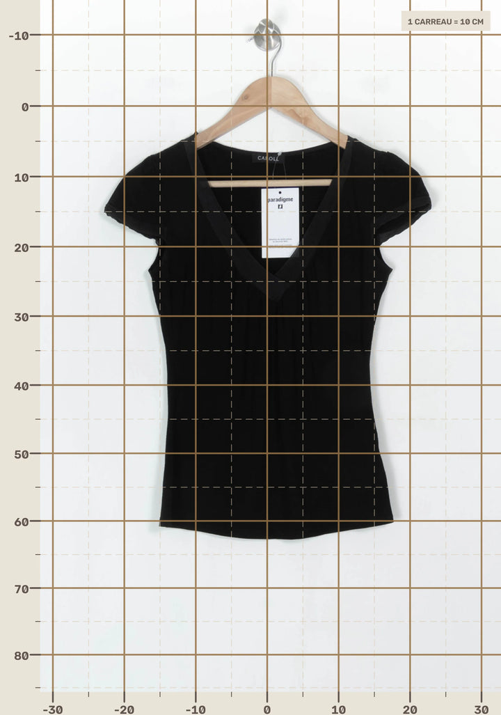 T-shirt Noir - Taille S/36 de la marque Caroll | PARAD122517 - Vendu par Paradigme - Image 4