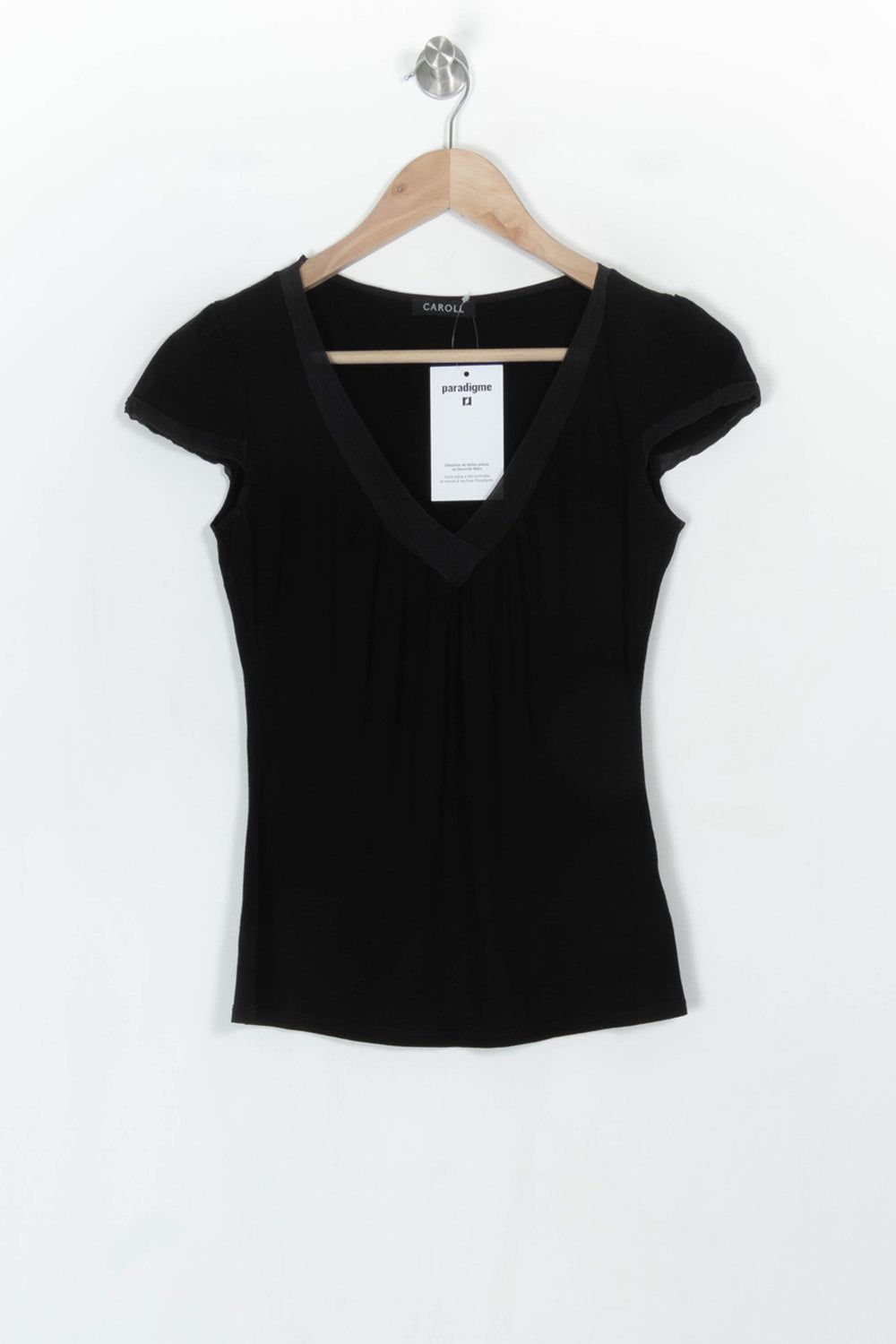 T-shirt Noir - Taille S/36 de la marque Caroll | PARAD122517 - Vendu par Paradigme - Image 2
