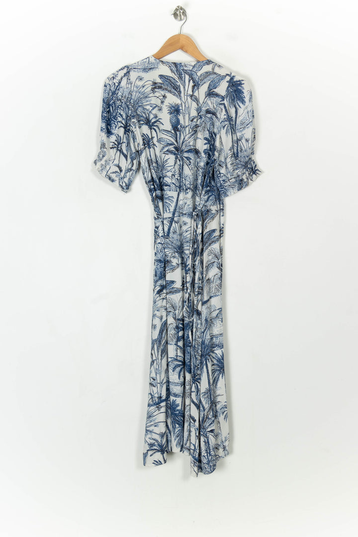 Robe Imprimée Bleue et Blanche - Taille S/36 de la marque La Fée Maraboutée | PARAD122518 - Vendu par Paradigme - Image 5