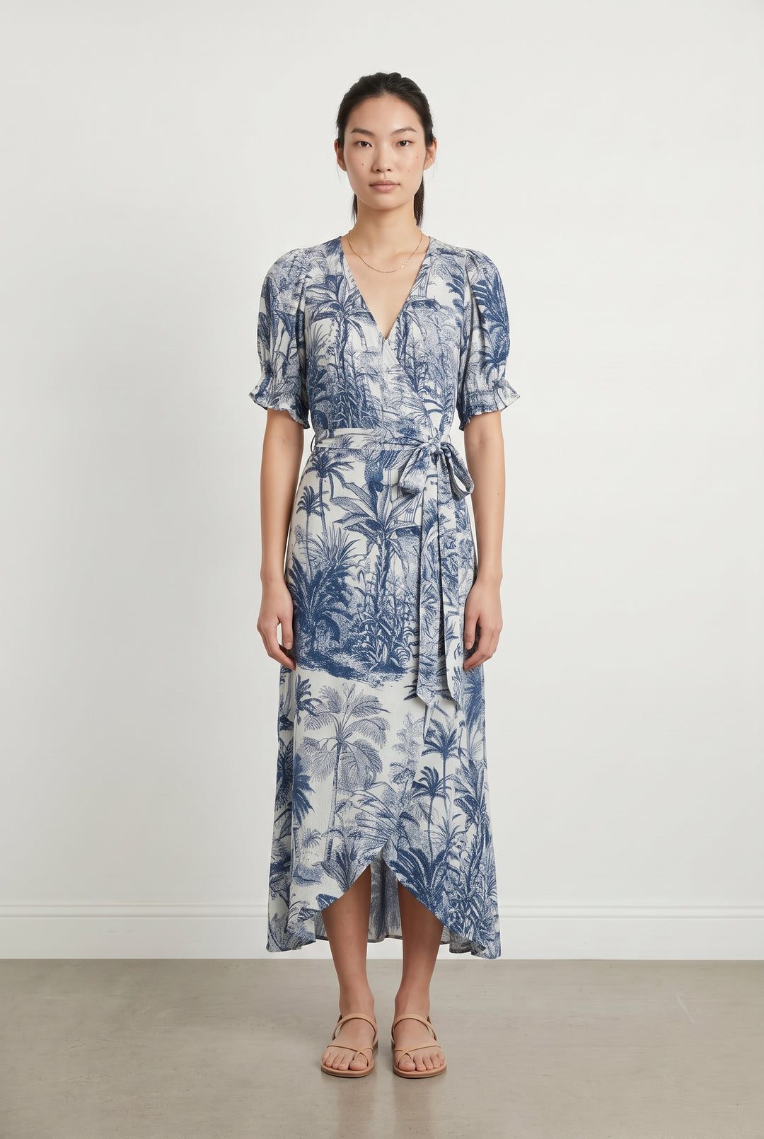 Robe Imprimée Bleue et Blanche - Taille S/36 de la marque La Fée Maraboutée | PARAD122518 - Vendu par Paradigme - Image 1