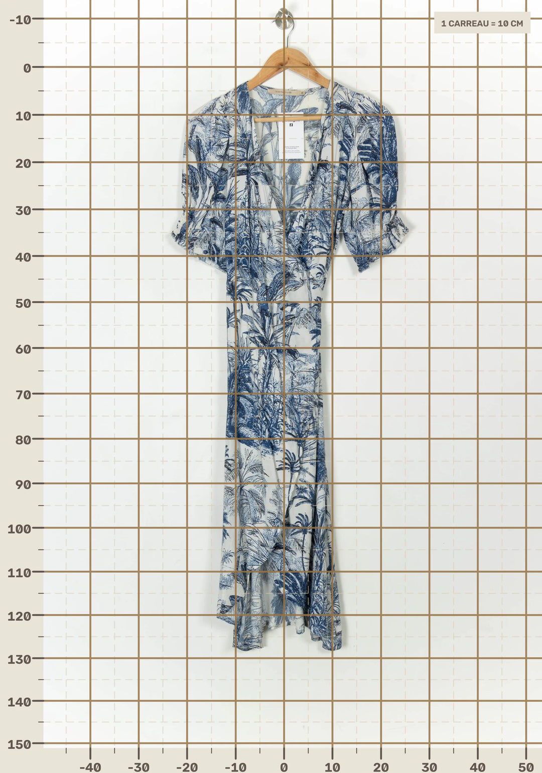 Robe Imprimée Bleue et Blanche - Taille S/36 de la marque La Fée Maraboutée | PARAD122518 - Vendu par Paradigme - Image 4