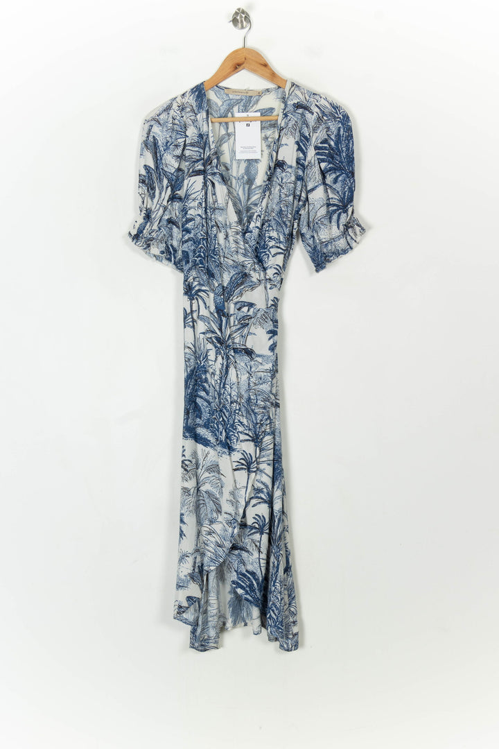 Robe Imprimée Bleue et Blanche - Taille S/36 de la marque La Fée Maraboutée | PARAD122518 - Vendu par Paradigme - Image 2