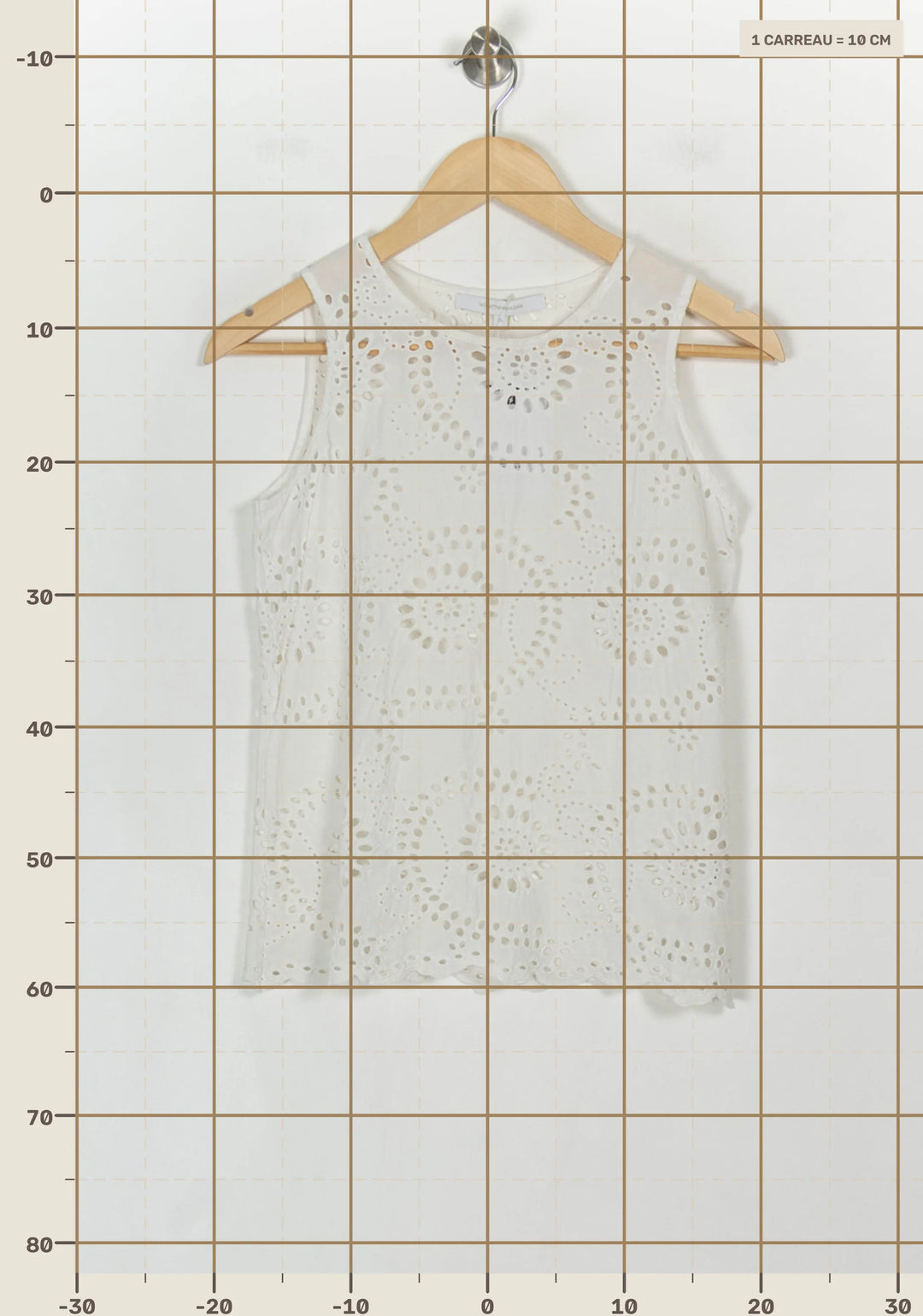 Top Blanc - Taille S/36 de la marque La Fée Maraboutée | PARAD122520 - Vendu par Paradigme - Image 4
