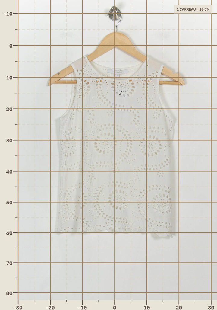 Top Blanc - Taille S/36 de la marque La Fée Maraboutée | PARAD122520 - Vendu par Paradigme - Image 4