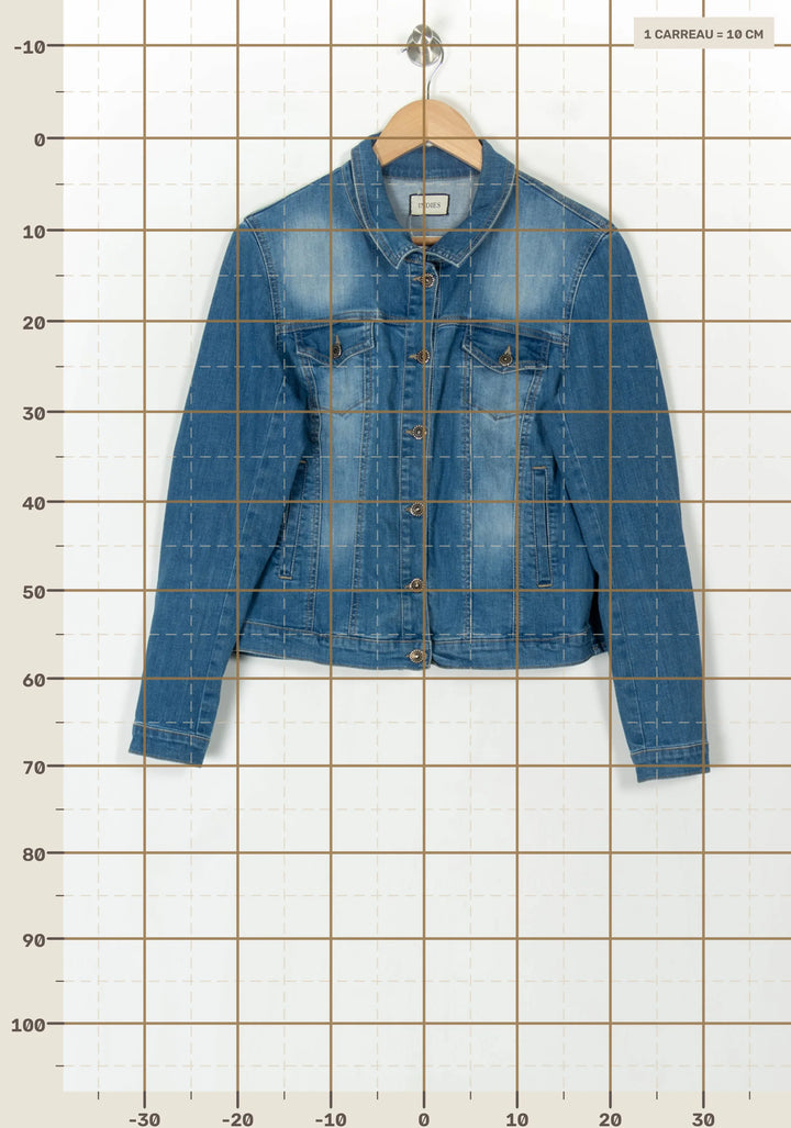 Veste en Jean Bleue - Taille M/38 de la marque Indies | PARAD122527 - Vendu par Paradigme - Image 4