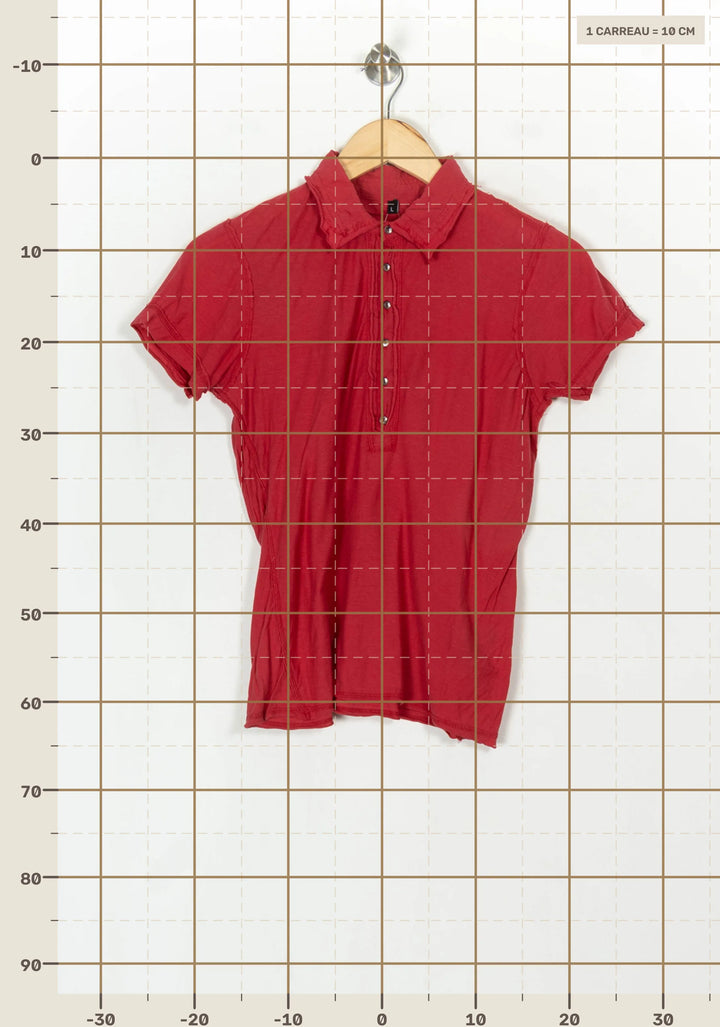 Polo Rouge - Taille L/40 de la marque Sud express | PARAD122539 - Vendu par Paradigme - Image 4
