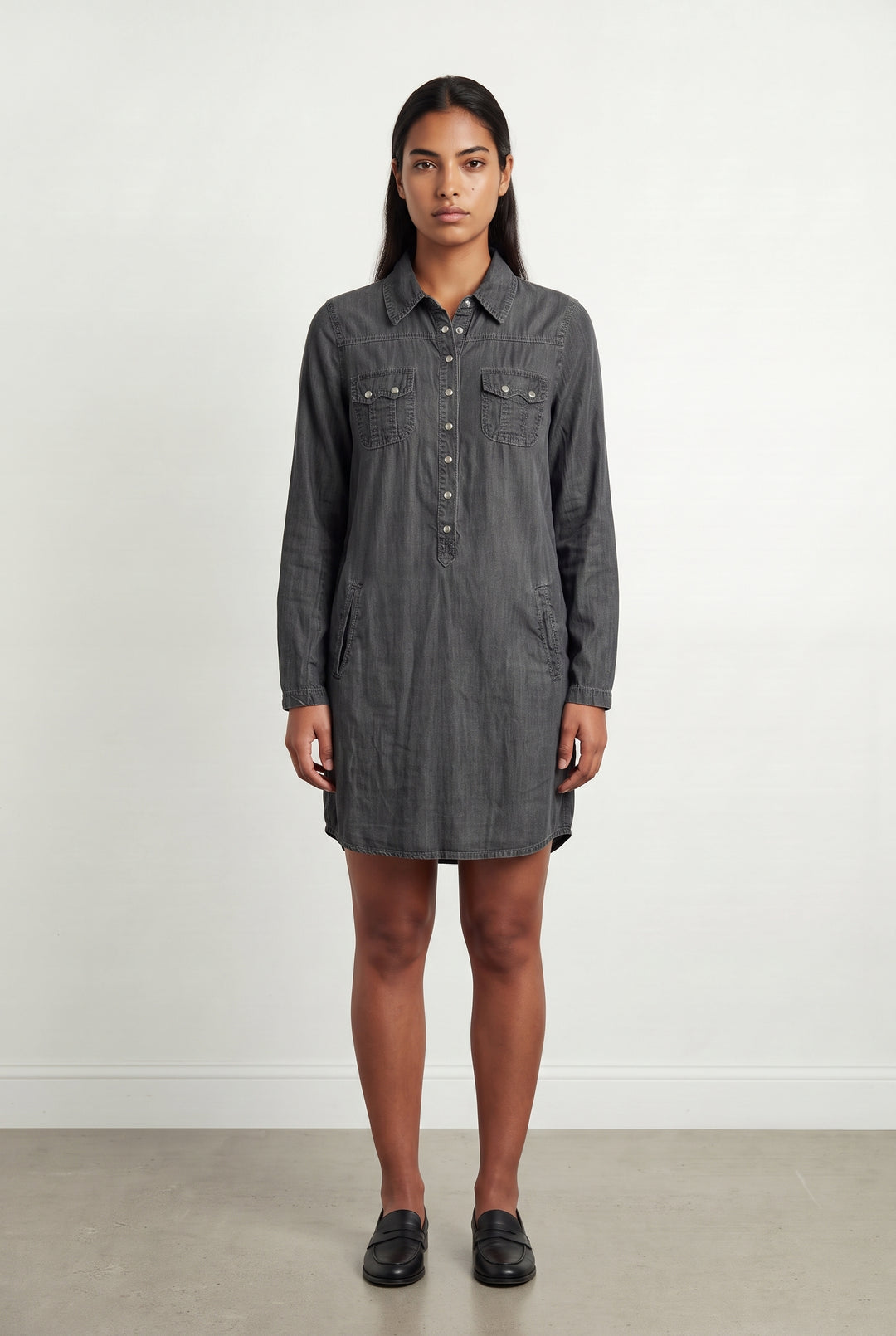 Robe Chemise Grise - Taille L/40 de la marque Sud express | PARAD122543 - Vendu par Paradigme - Image 1
