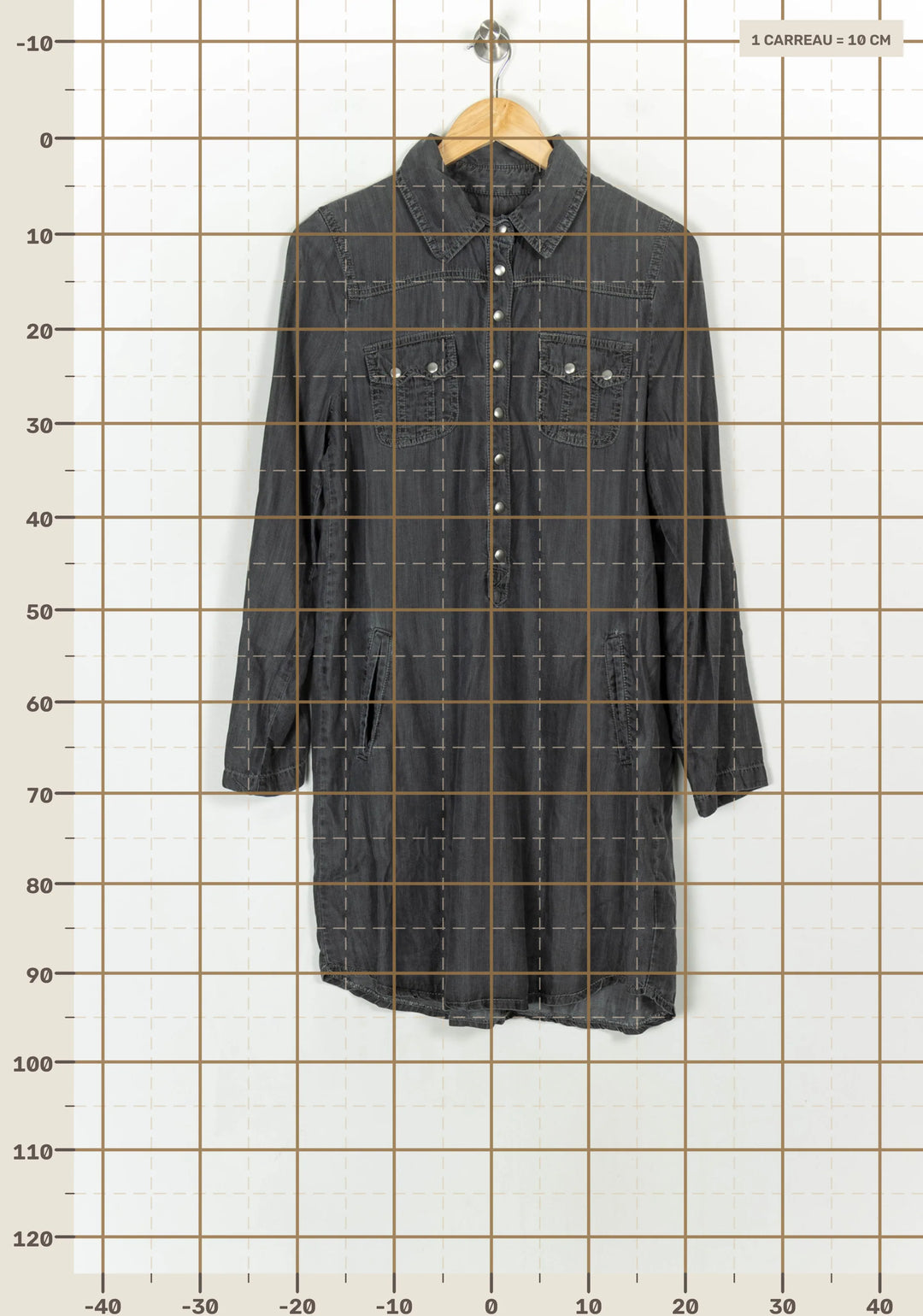 Robe Chemise Grise - Taille L/40 de la marque Sud express | PARAD122543 - Vendu par Paradigme - Image 4