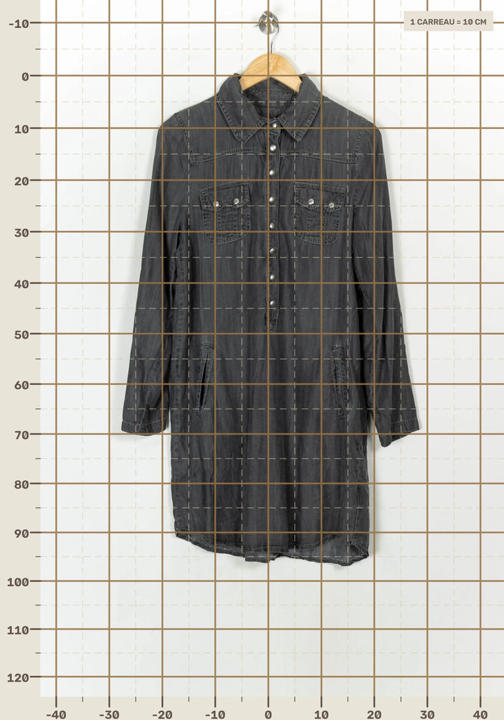 Robe Chemise Grise - Taille L/40 de la marque Sud express | PARAD122543 - Vendu par Paradigme - Image 4