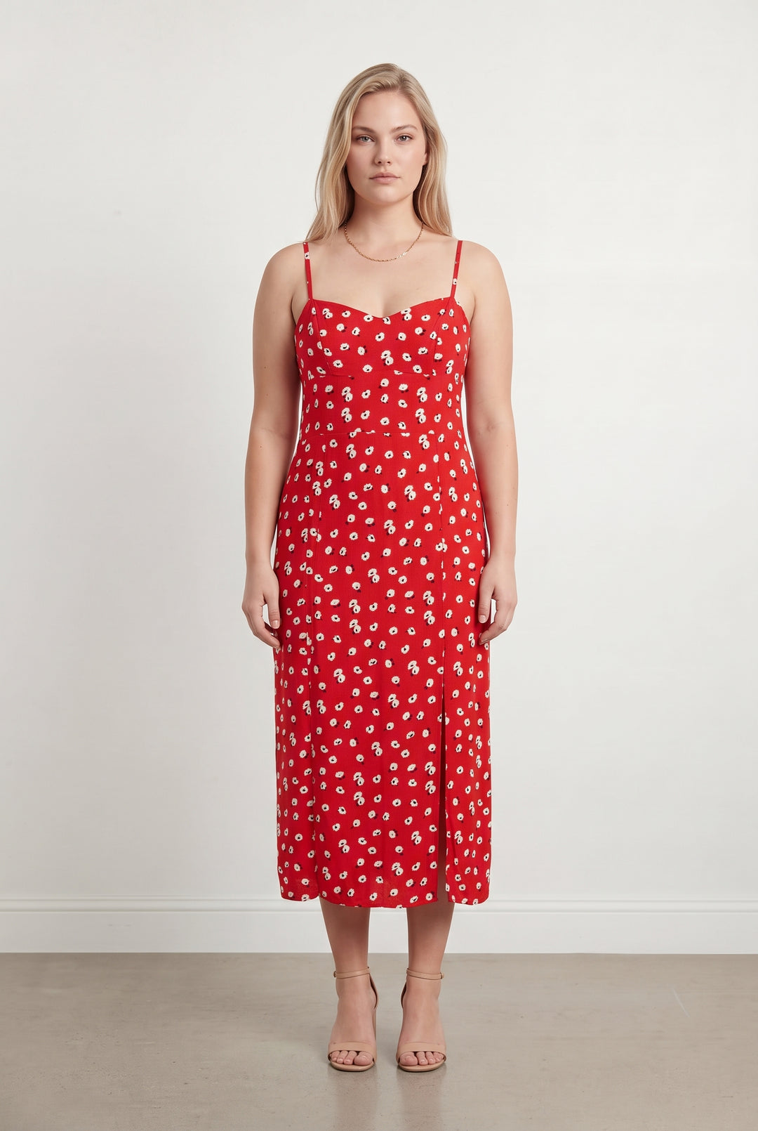 Robe longue rouge et blanche - Taille XL/42 de la marque Kookai | PARAD122544 - Vendu par Paradigme - Image 1