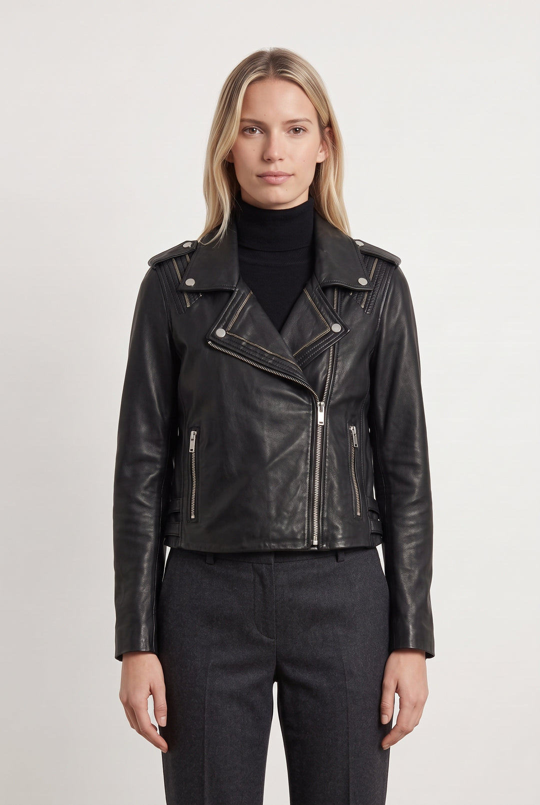 Blouson Motard Noir - Taille M/38 de la marque IKKS | PARAD122550 - Vendu par Paradigme - Image 1