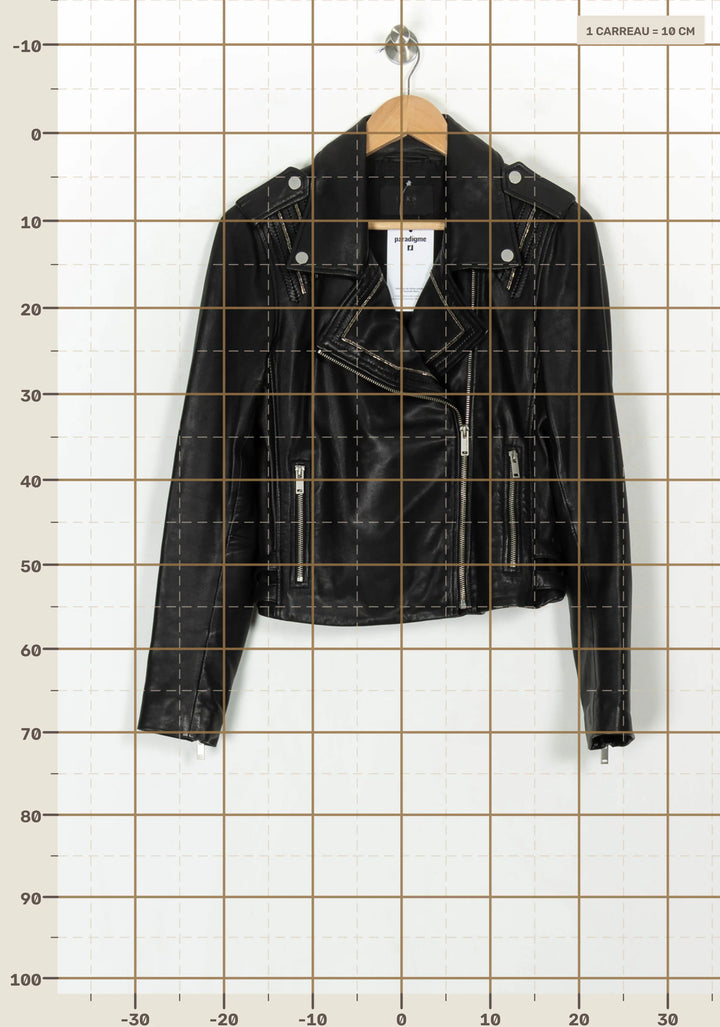 Blouson Motard Noir - Taille M/38 de la marque IKKS | PARAD122550 - Vendu par Paradigme - Image 4
