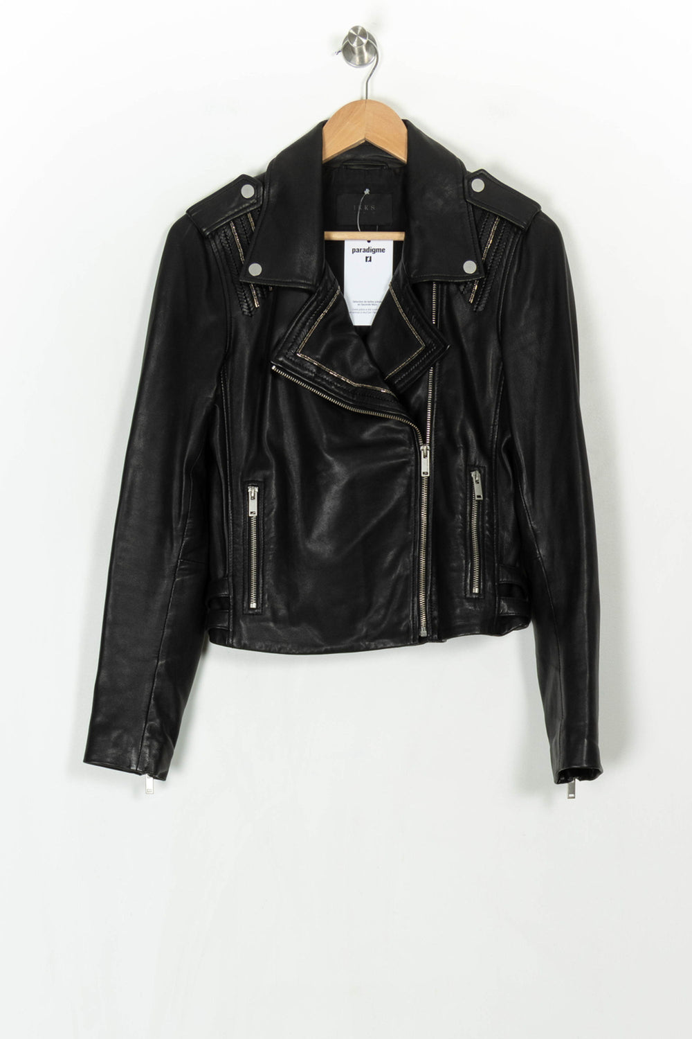 Blouson Motard Noir - Taille M/38 de la marque IKKS | PARAD122550 - Vendu par Paradigme - Image 2