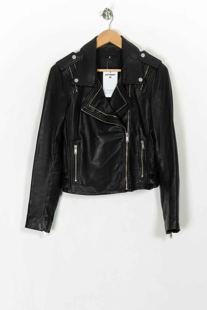Blouson Motard Noir - Taille M/38 de la marque IKKS | PARAD122550 - Vendu par Paradigme - Image 2