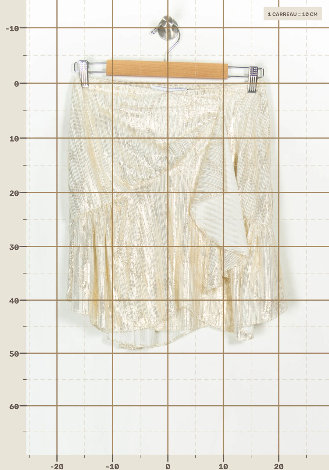 Jupe Volantée Dorée - Taille L/40 de la marque IRO | PARAD122553 - Vendu par Paradigme - Image 4