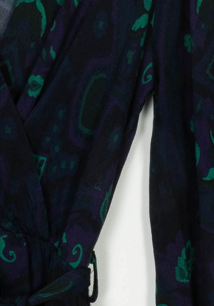 Robe Portefeuille Bleu et Vert - Taille XL/42 de la marque La Fée Maraboutée | PARAD122566 - Vendu par Paradigme - Image 3