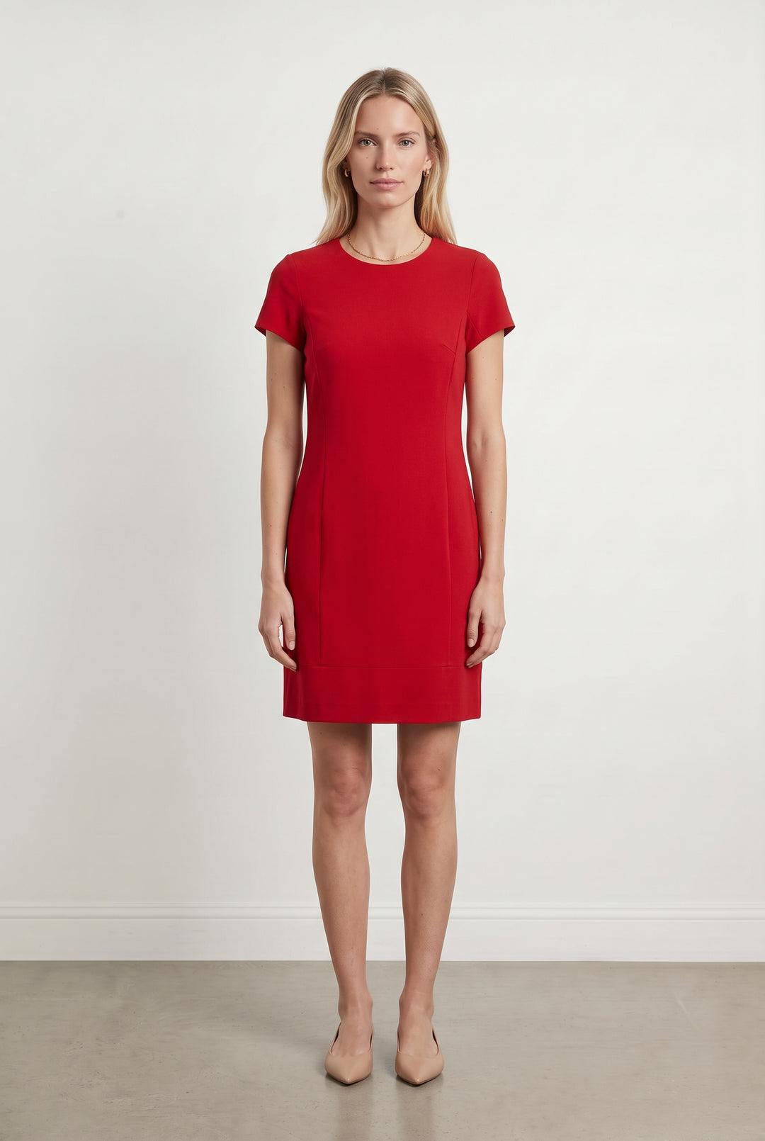 Robe Droite Rouge - Taille S/36 de la marque Caroll | PARAD122568 - Vendu par Paradigme - Image 1