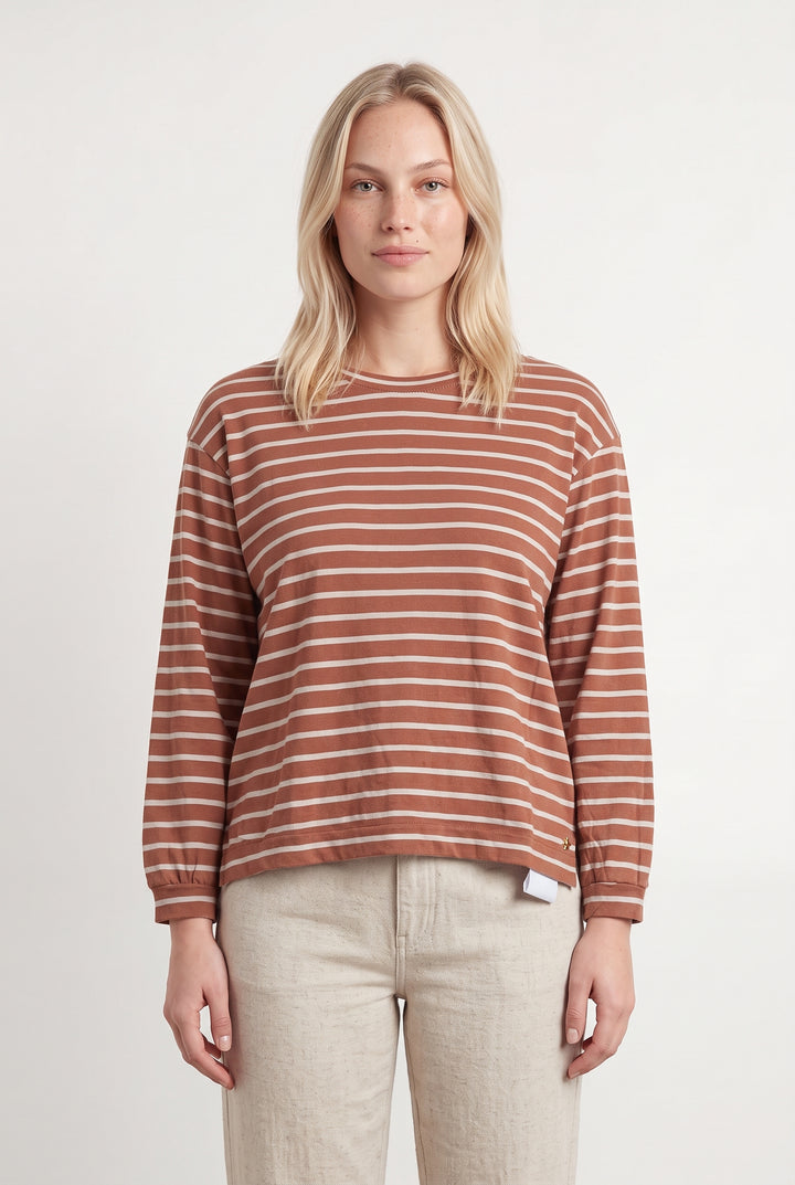 T-shirt Marron et Blanc - Taille L/40 de la marque Des petits hauts | PARAD122572 - Vendu par Paradigme - Image 1