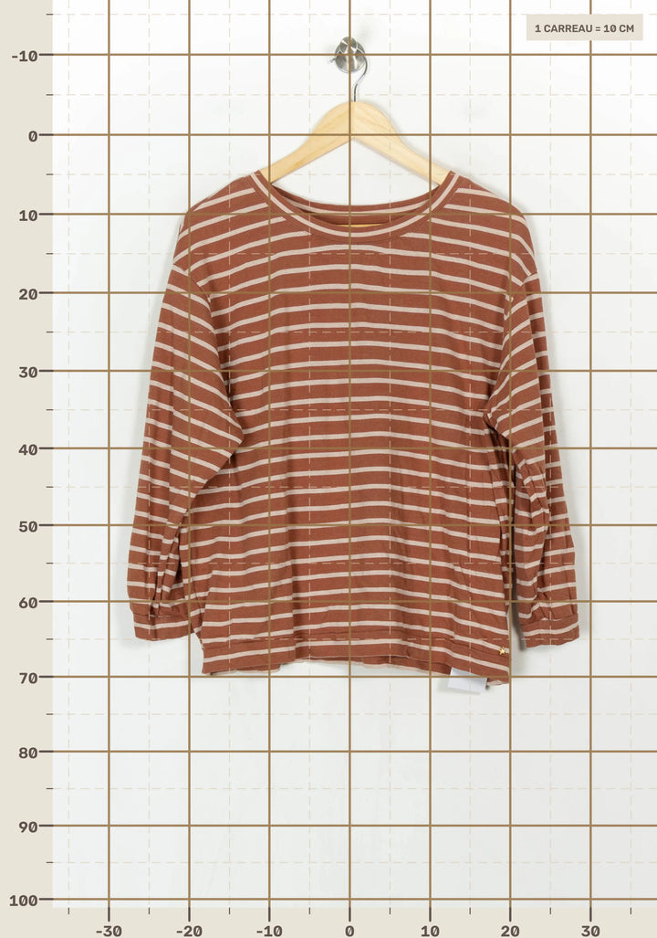 T-shirt Marron et Blanc - Taille L/40 de la marque Des petits hauts | PARAD122572 - Vendu par Paradigme - Image 4