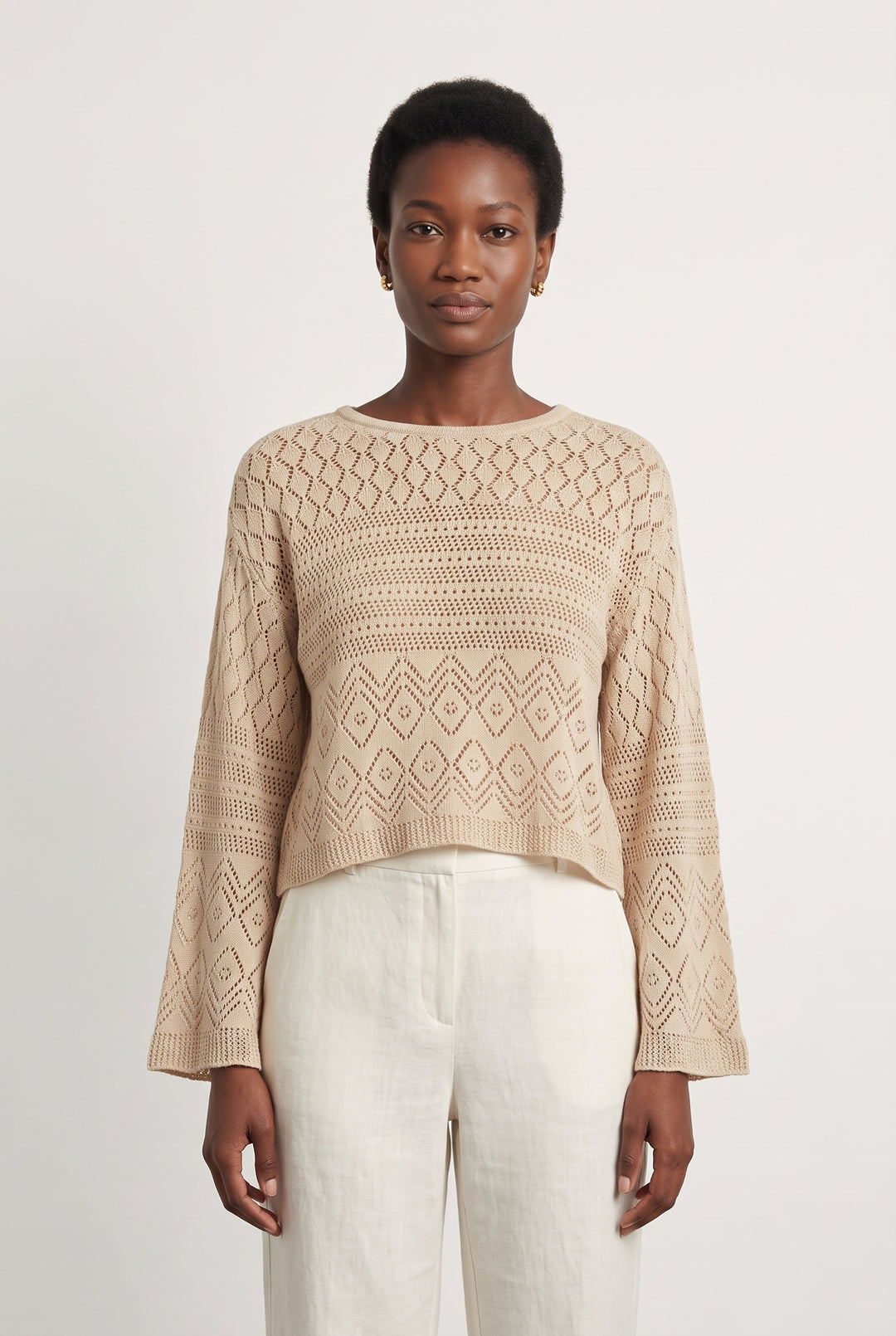 Pull Beige - Taille XS/34 de la marque La Fée Maraboutée | PARAD122575 - Vendu par Paradigme - Image 1