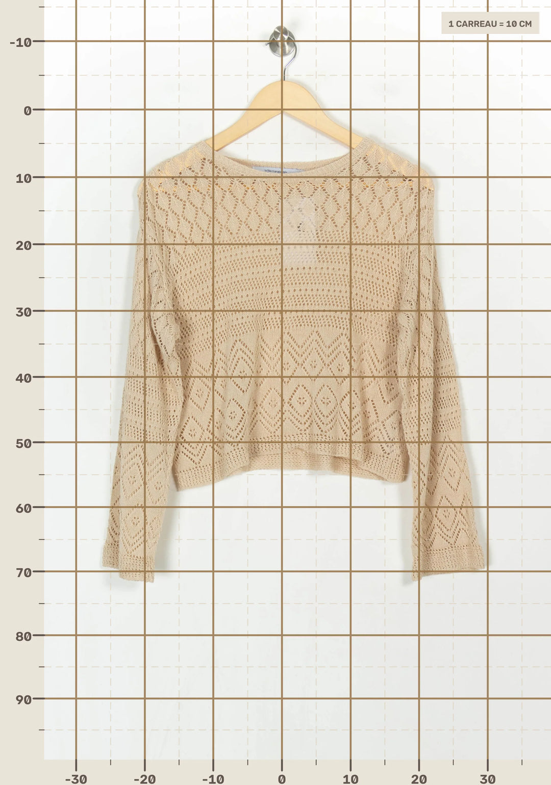 Pull Beige - Taille XS/34 de la marque La Fée Maraboutée | PARAD122575 - Vendu par Paradigme - Image 4