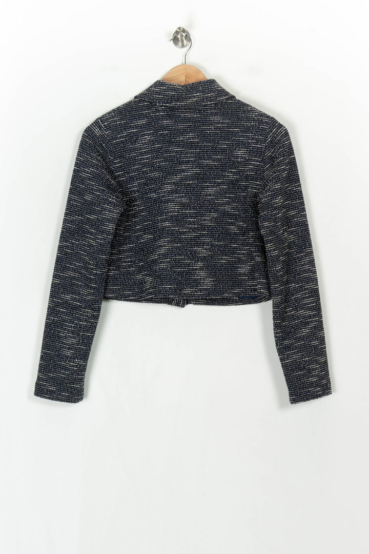 Veste Courte Bleue et Blanche - Taille XS/34 de la marque La Fée Maraboutée | PARAD122579 - Vendu par Paradigme - Image 5