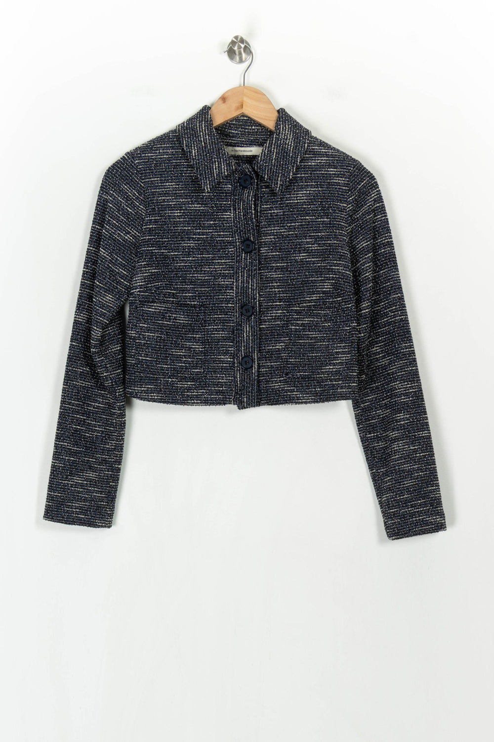 Veste Courte Bleue et Blanche - Taille XS/34 de la marque La Fée Maraboutée | PARAD122579 - Vendu par Paradigme - Image 2