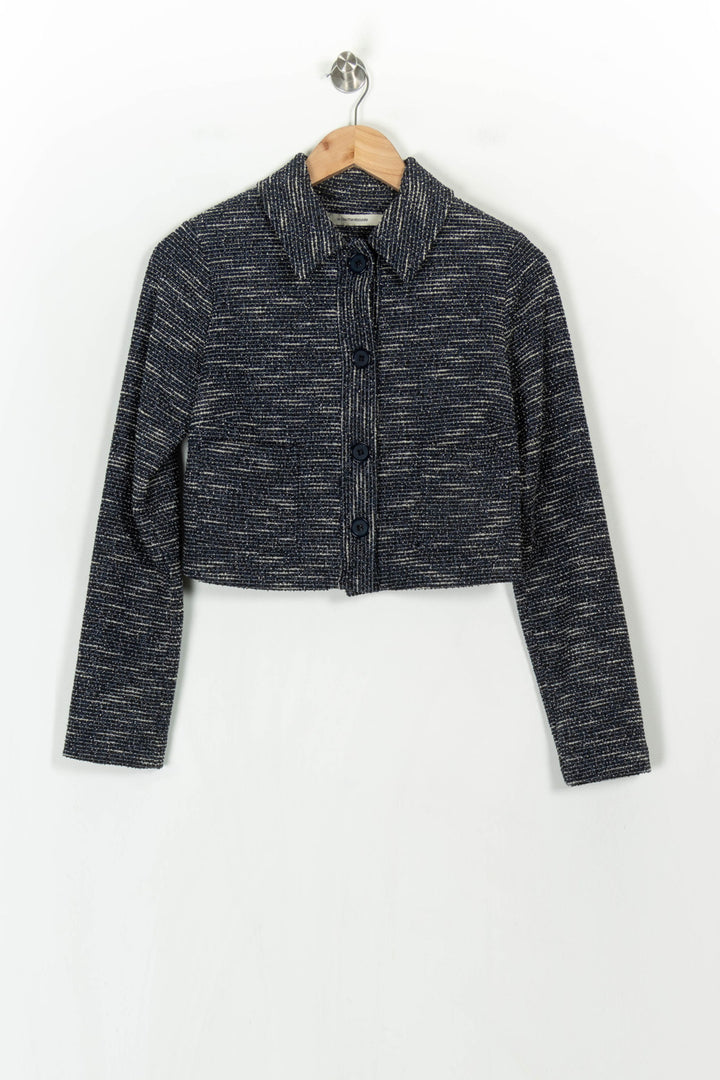 Veste Courte Bleue et Blanche - Taille XS/34 de la marque La Fée Maraboutée | PARAD122579 - Vendu par Paradigme - Image 2