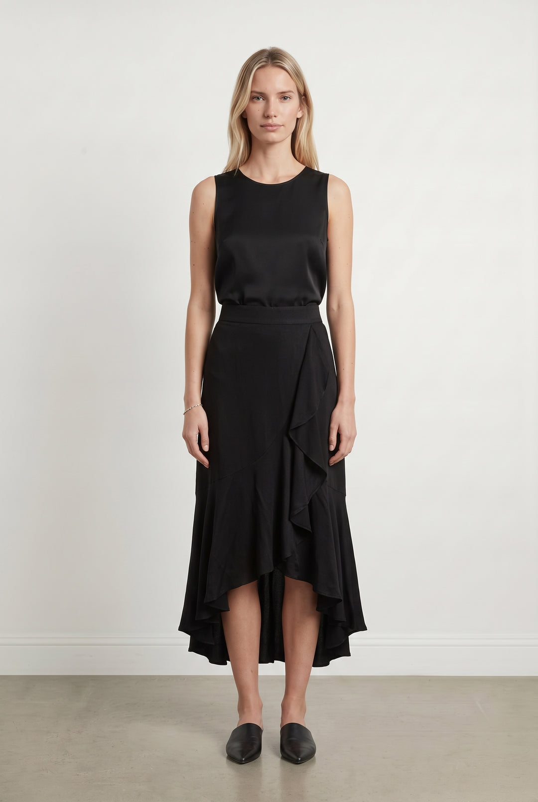 Jupe Asymétrique Noire - Taille S/36 de la marque The Kooples | PARAD122582 - Vendu par Paradigme - Image 1