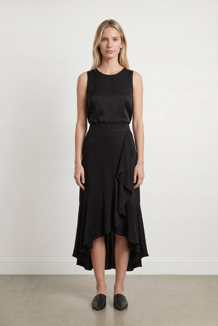 Jupe Asymétrique Noire - Taille S/36 de la marque The Kooples | PARAD122582 - Vendu par Paradigme - Image 1