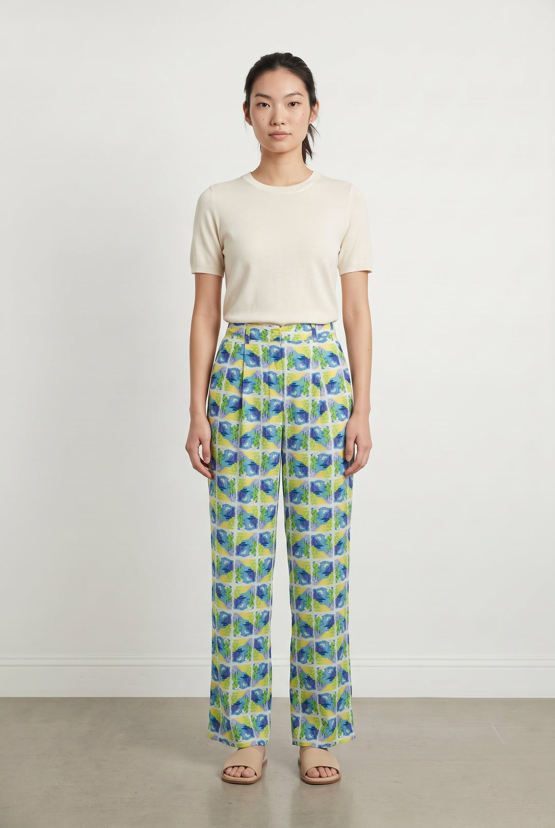 Pantalon Bleu et Jaune - Taille M/38 de la marque Soi Paris | PARAD122592 - Vendu par Paradigme - Image 1
