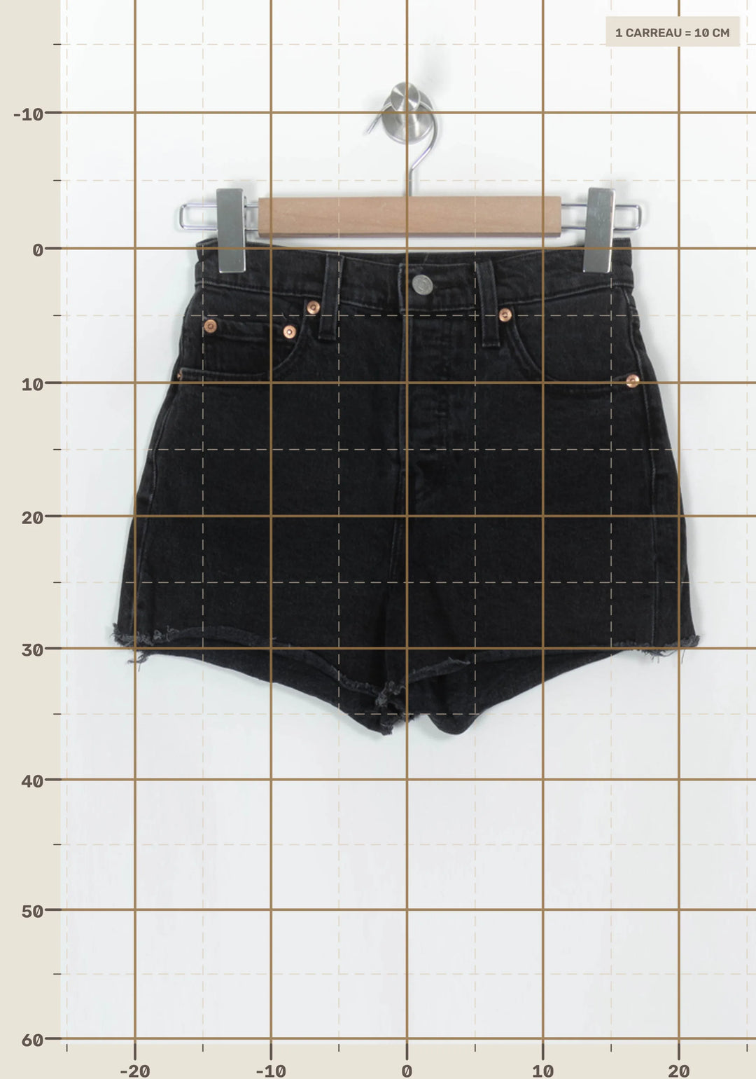 Short en Jean Noir - Taille XS/34 de la marque Levi&