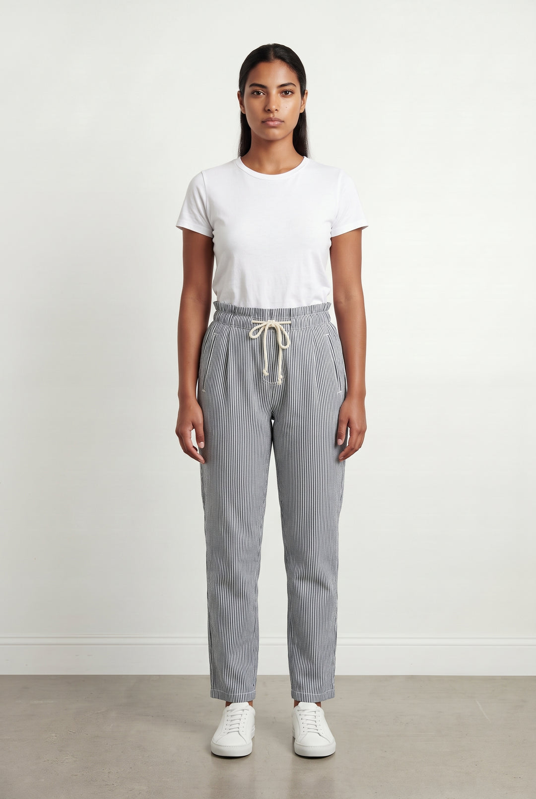 Pantalon Rayé Bleu et Blanc - Taille L/40 de la marque ba&amp;sh | PARAD122613 - Vendu par Paradigme - Image 1