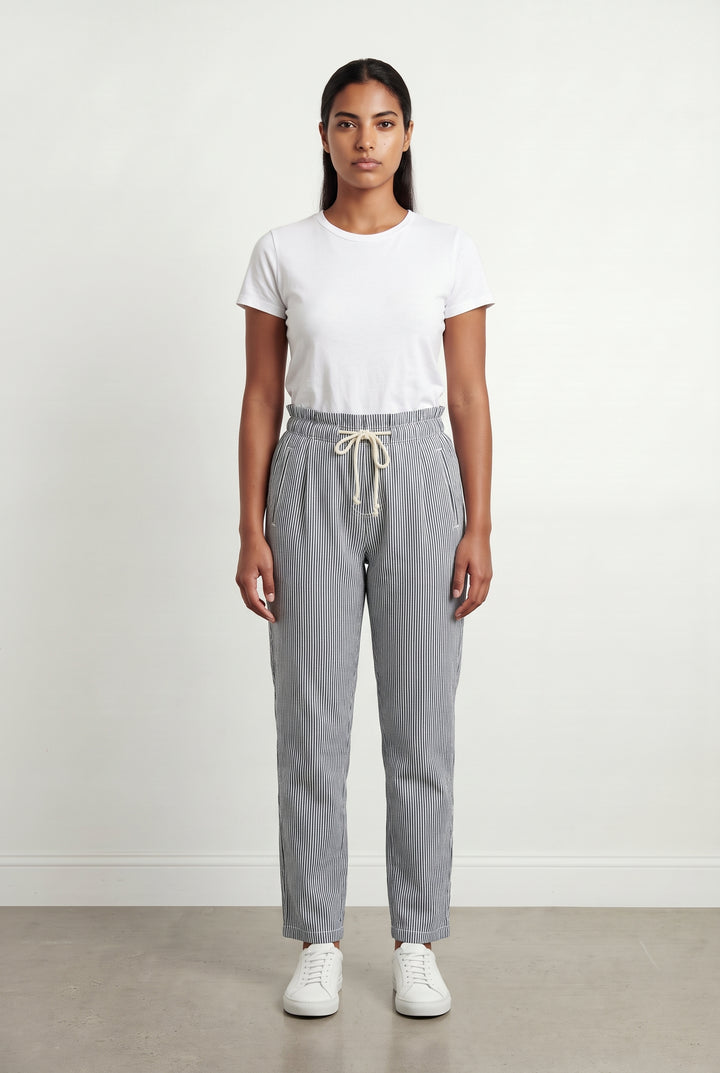 Pantalon Rayé Bleu et Blanc - Taille L/40 de la marque ba&amp;sh | PARAD122613 - Vendu par Paradigme - Image 1